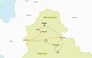 Route map of tour in Belarus